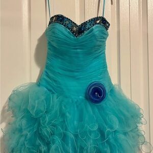 Blue Sequin Grad Escort Dress